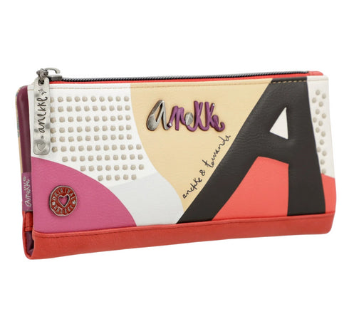 Portofel casual, dama, ANEKKE 38799-906, roz, piele ecologica